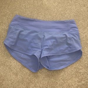 Hydrangea blue Lululemon Speed Up Short size 2